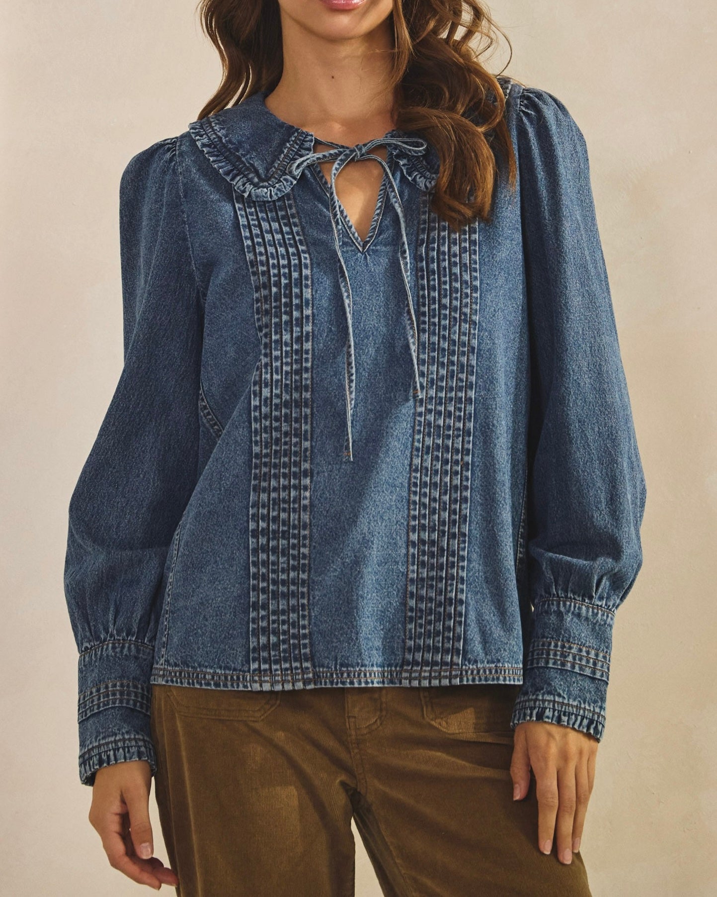 Vintage Wash Sailor Collar Top