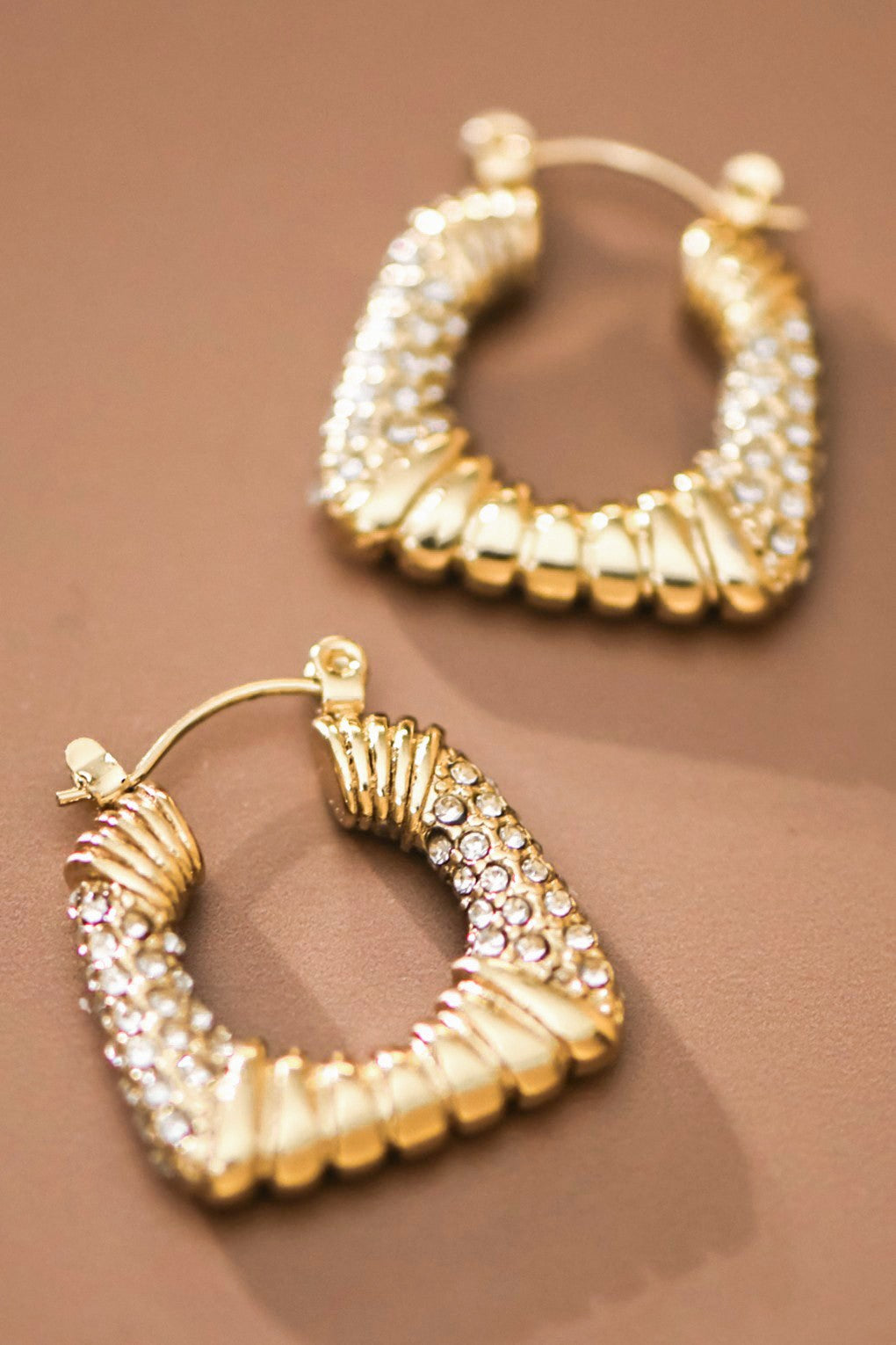Rhinestone Encrusted Hoop Earrings