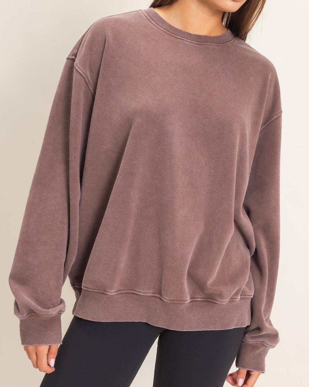Casual Cutie Mineral Wash Crew Neck Sweatshirt
