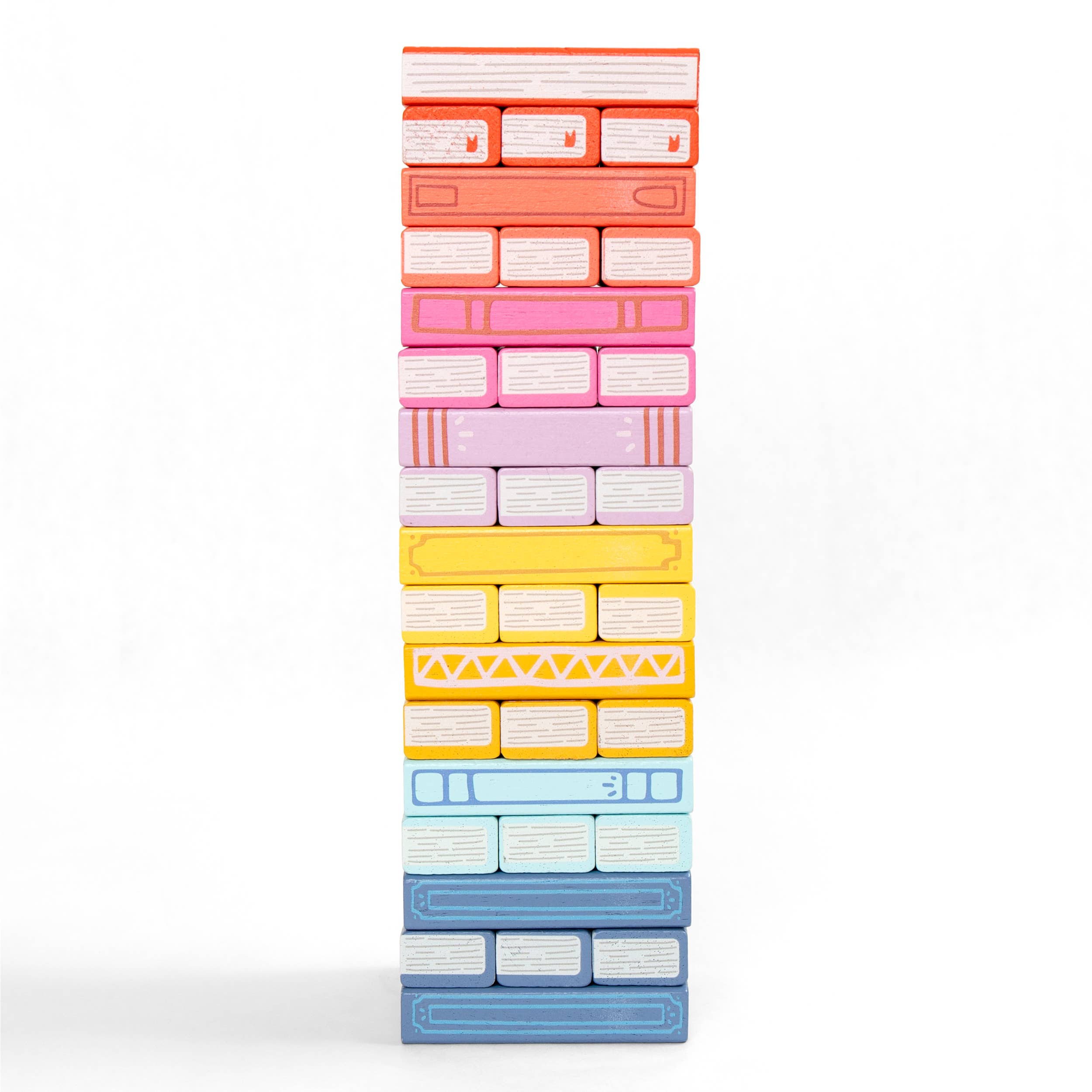 Tumbling Book Stack - Wooden Block Stacking & Balance Game - Blackbird Boutique