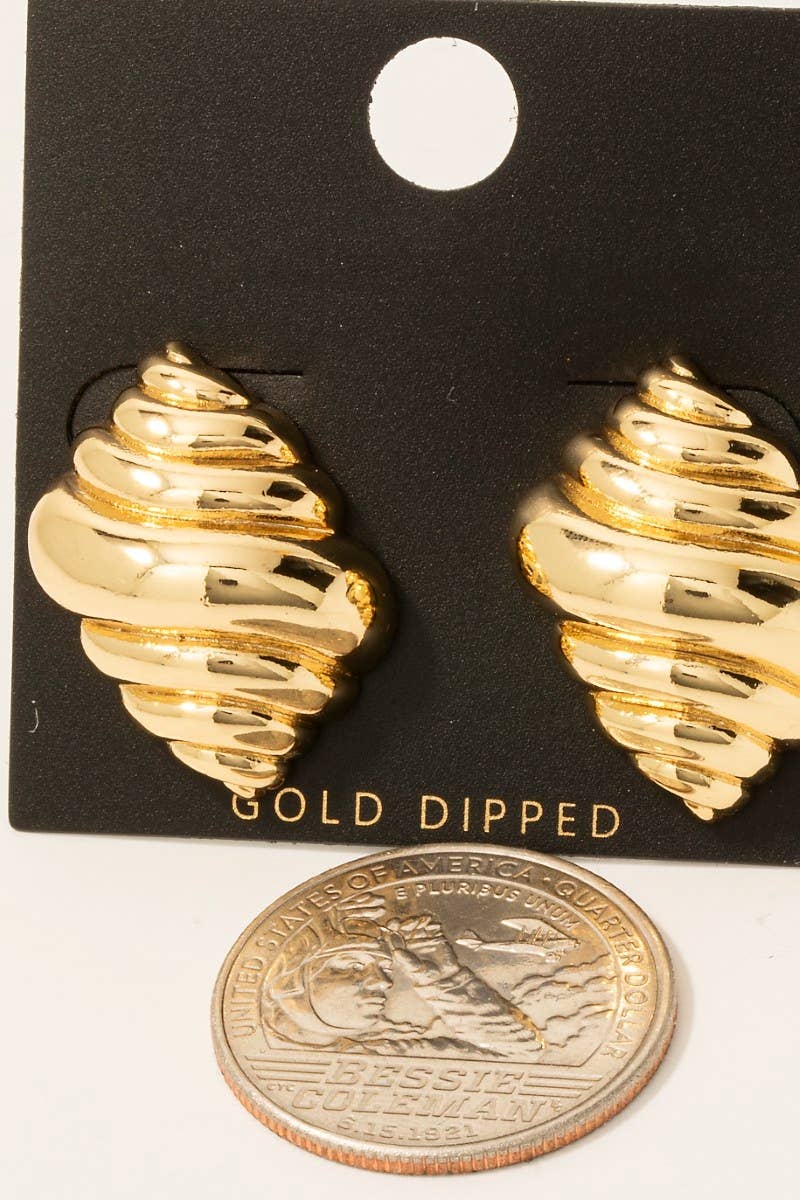 Gold Dipped Croissant Stud Earrings - Blackbird Boutique