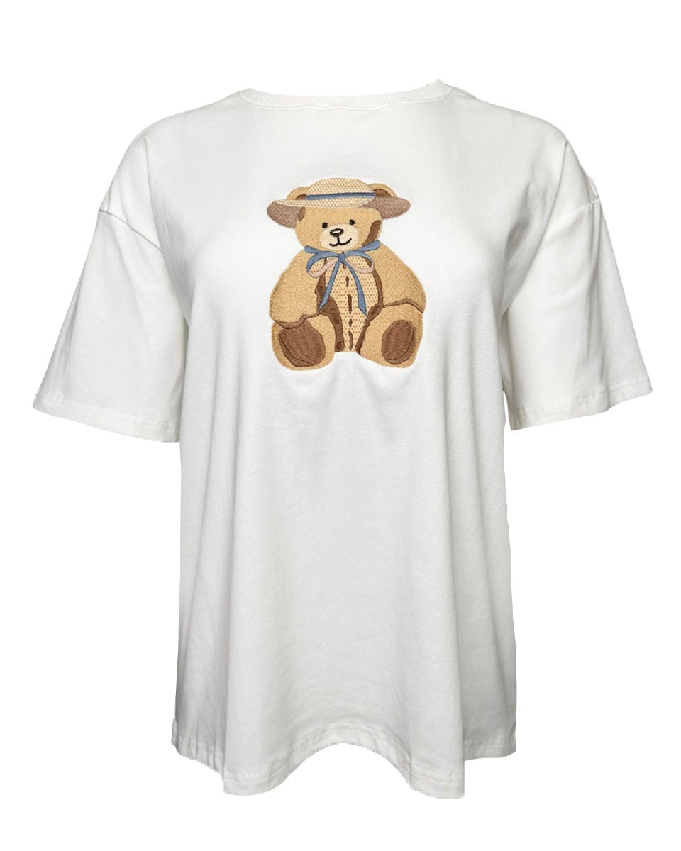 Teddy Embroidered T-Shirt - Blackbird Boutique