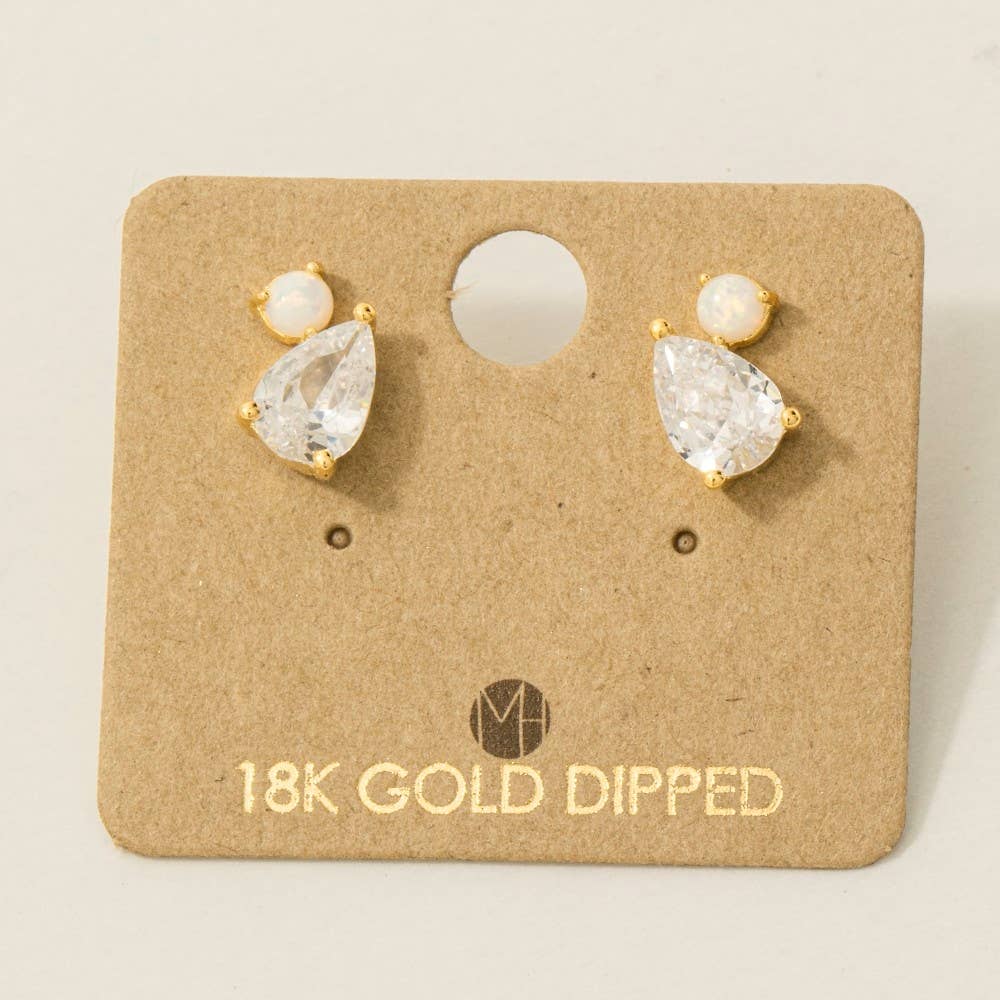 Rhinestone Teardrop Stud Earrings - Blackbird Boutique