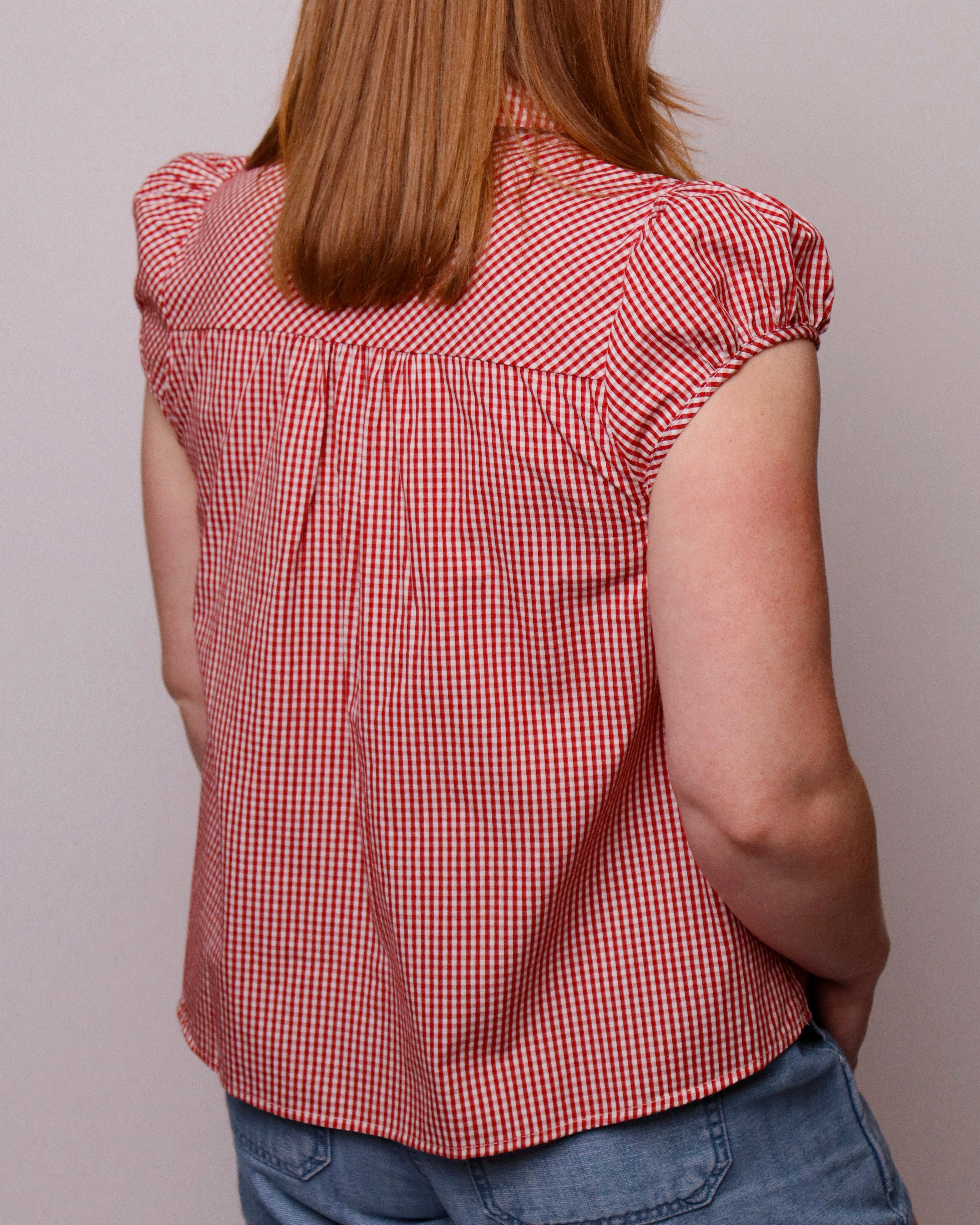 Clarissa Gingham Puff Sleeve Top - Blackbird Boutique