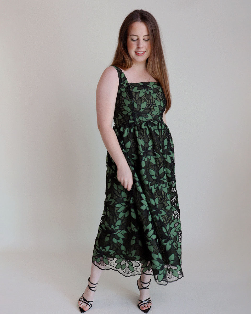 Sophia Green Lace Dress - Blackbird Boutique