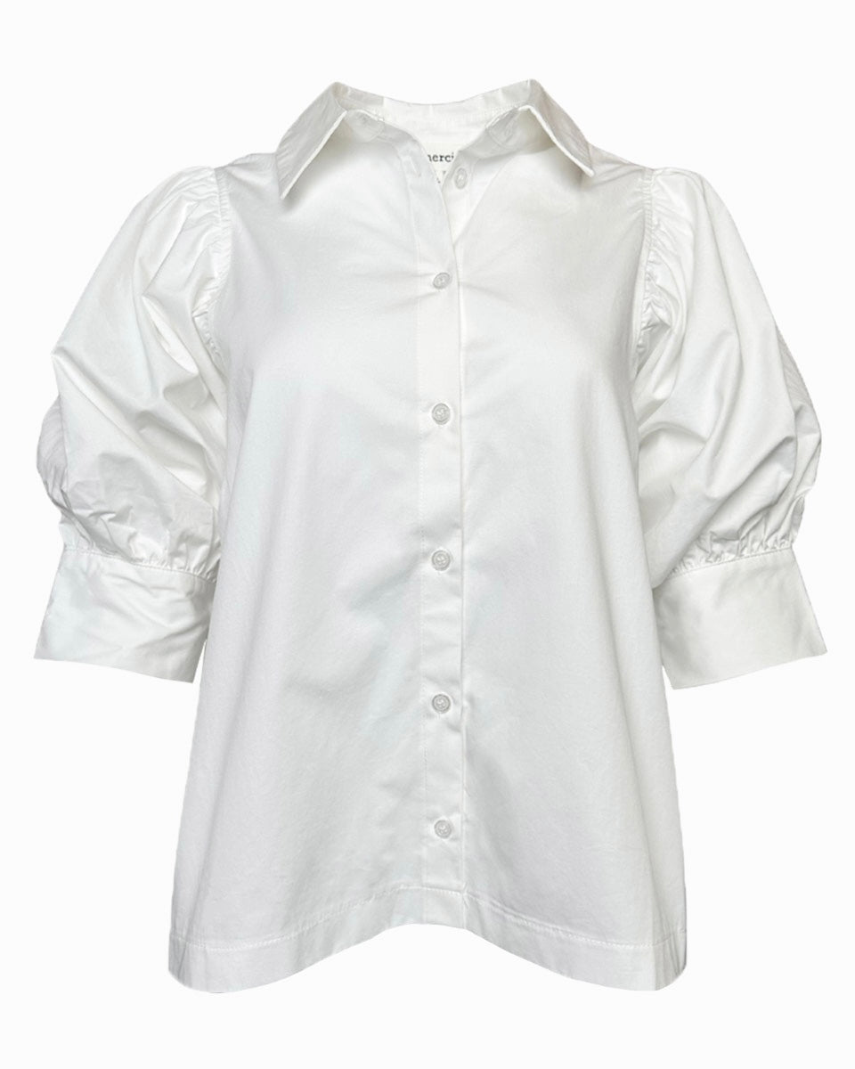 PUFF SLEEVE BUTTON DOWN TOP