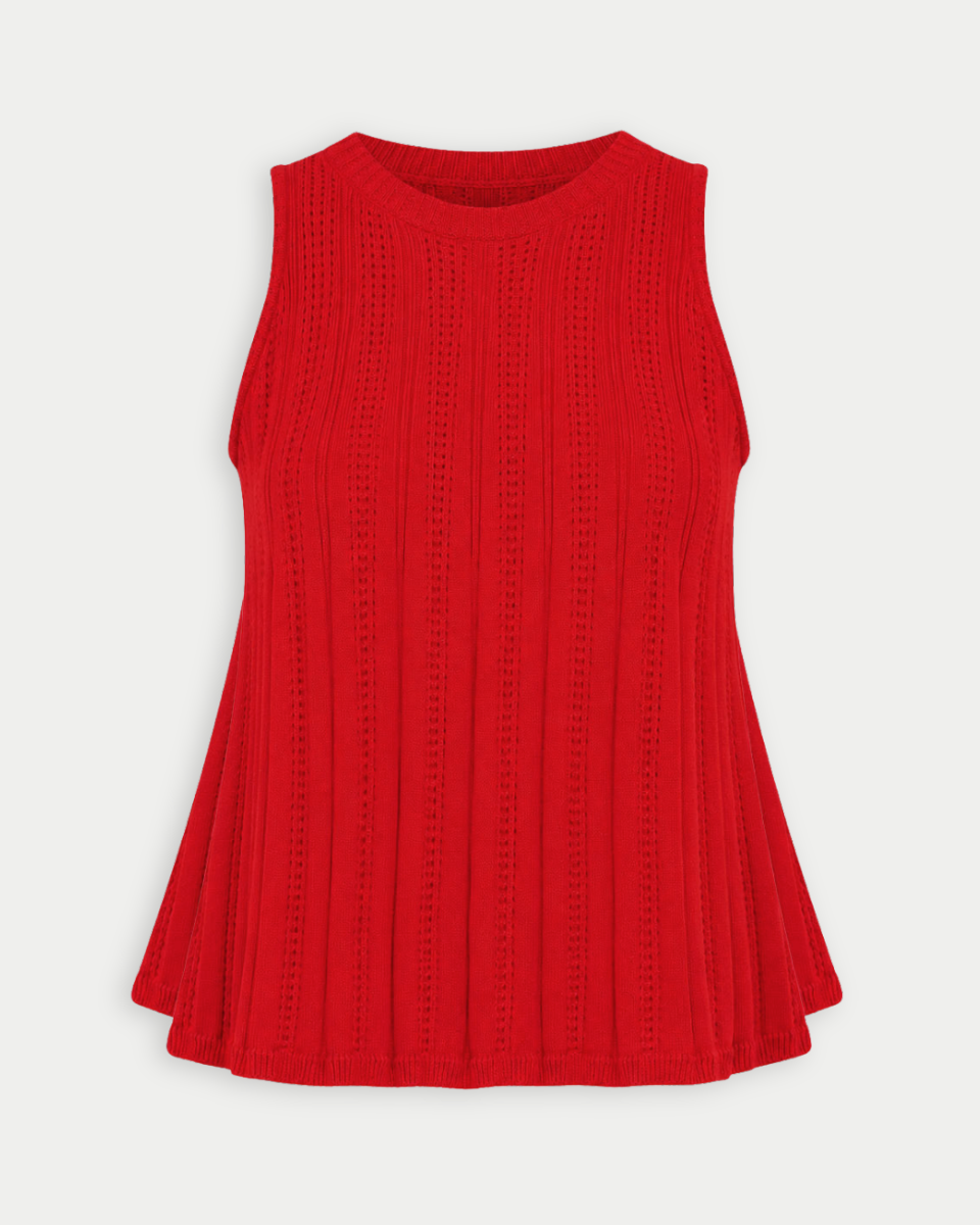 Nicole Sleeveless Sweater Tank in Red - Blackbird Boutique