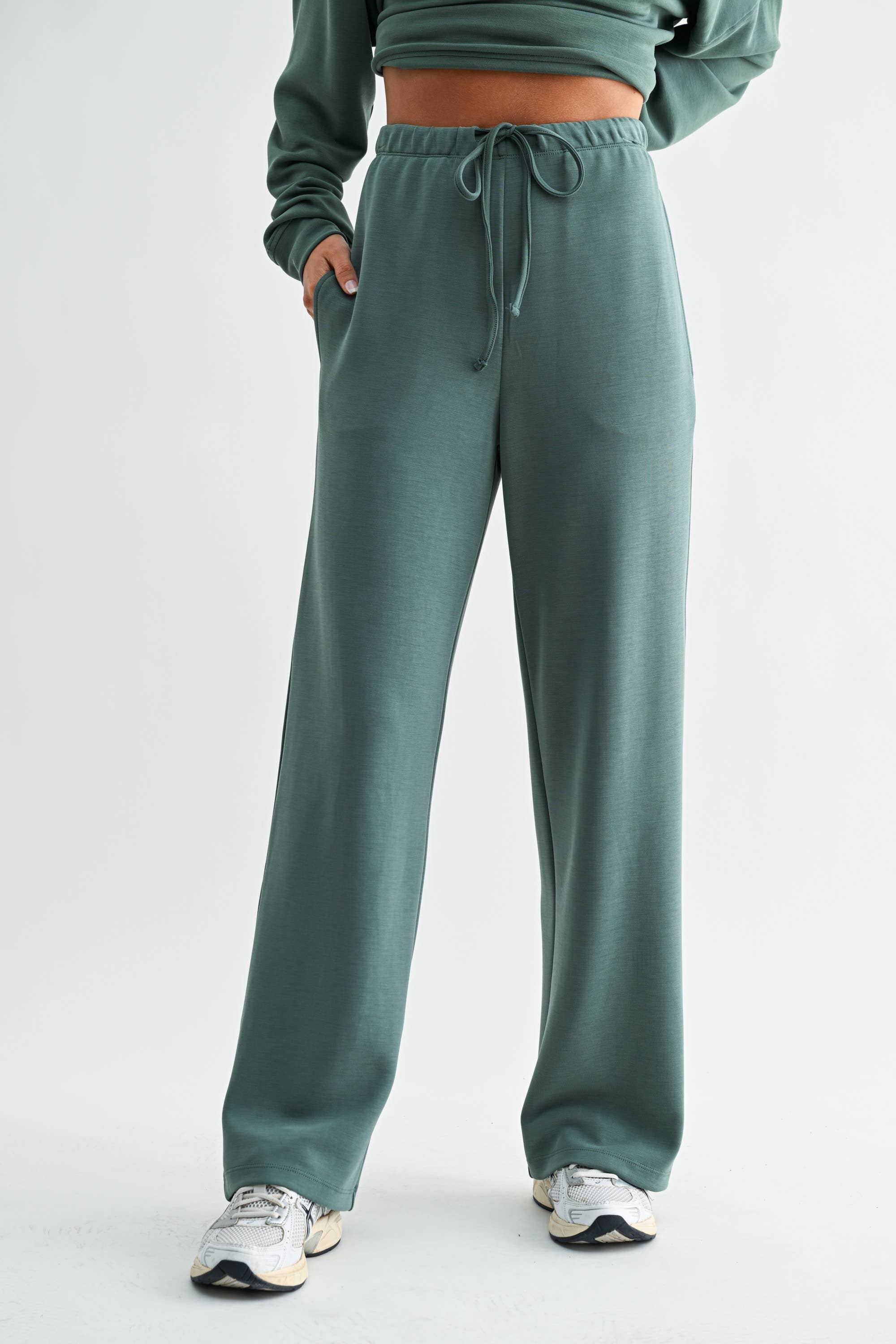 Mono B Scuba Wide Leg Pant - Blackbird Boutique