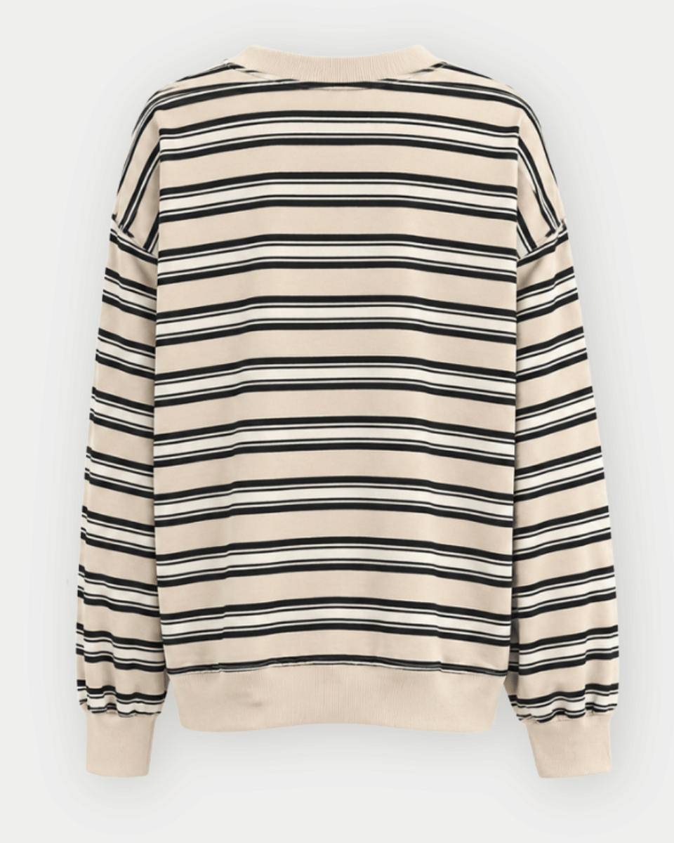 Amber Oversized French Terry Striped Sweatshirt