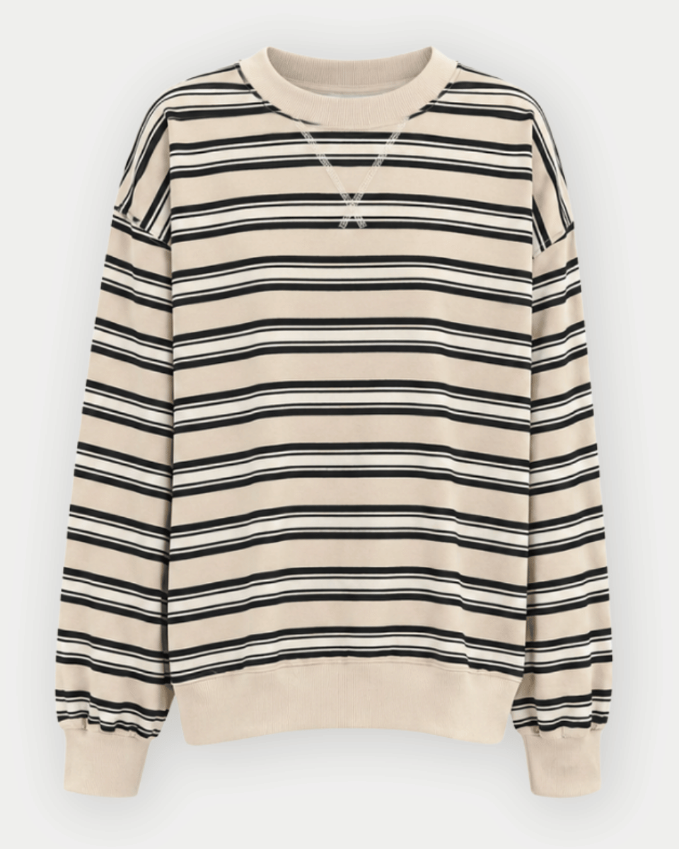 Amber Oversized French Terry Striped Sweatshirt