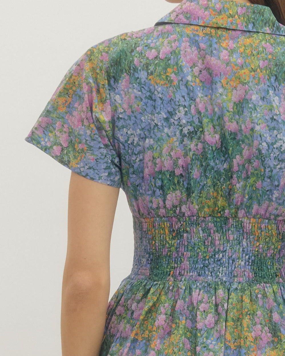 Floral dress with a white background