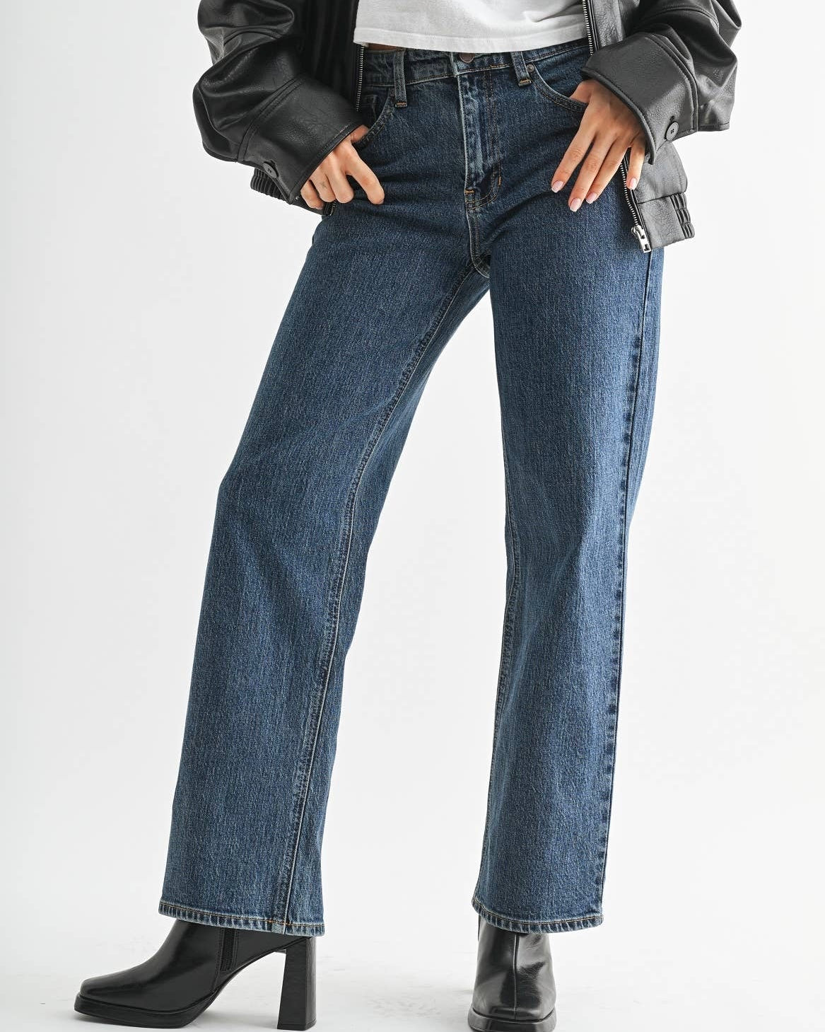 JBD Dark Retro Straight Jeans - Blackbird Boutique