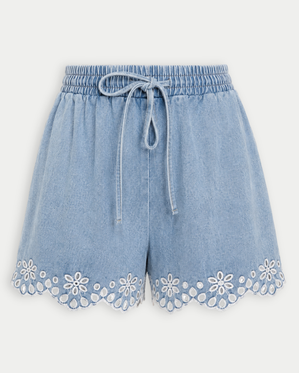 Annie Embroidered Denim Shorts