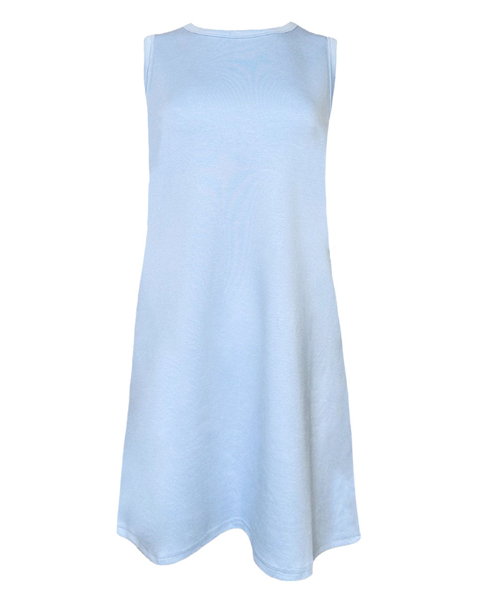 A-Line Mini Tank Dress in Blue - Blackbird Boutique