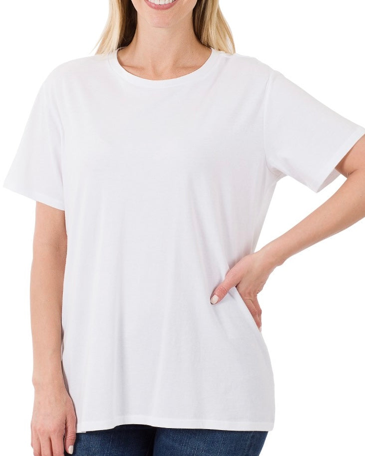 Cotton Boyfriend Tee - Blackbird Boutique