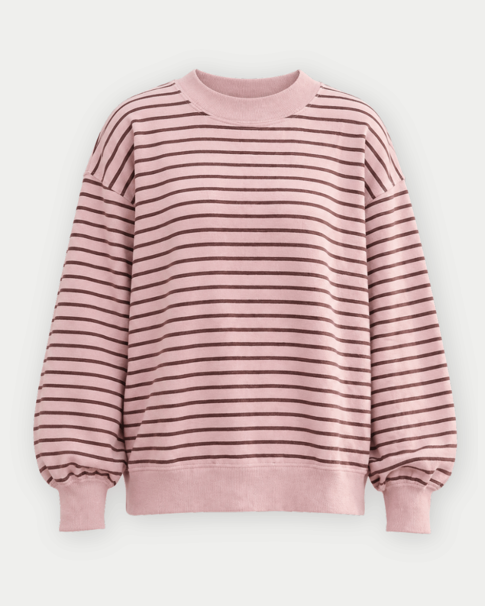 Gemma Oversized French Terry Striped Pullover