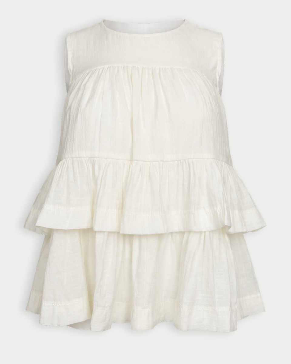 Sleeveless Tiered Ruffle Blouse - Blackbird Boutique