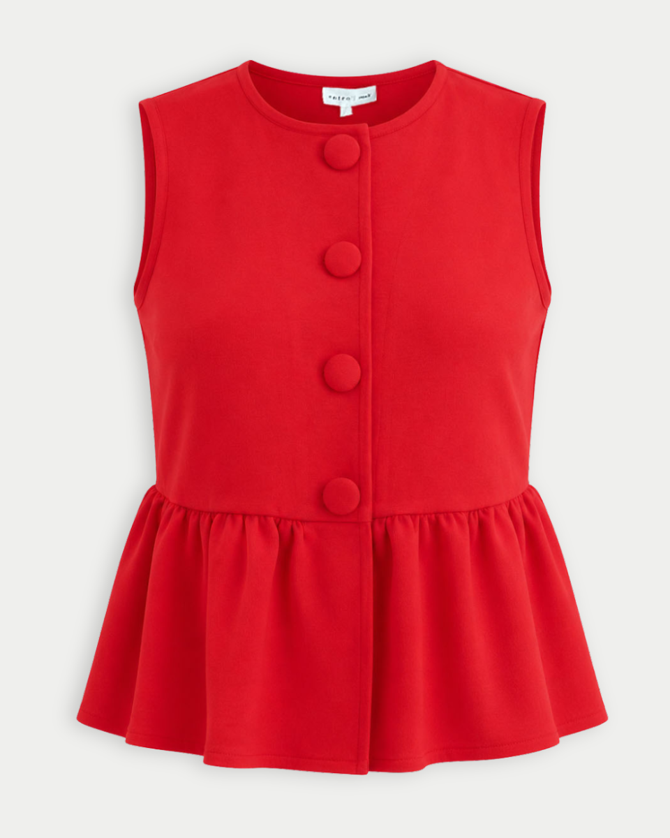 Bijou Sleeveless Peplum Vest - Blackbird Boutique