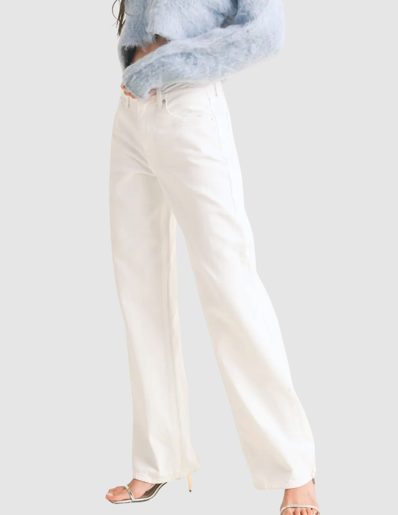 Relaxed Straight Optic White Denim