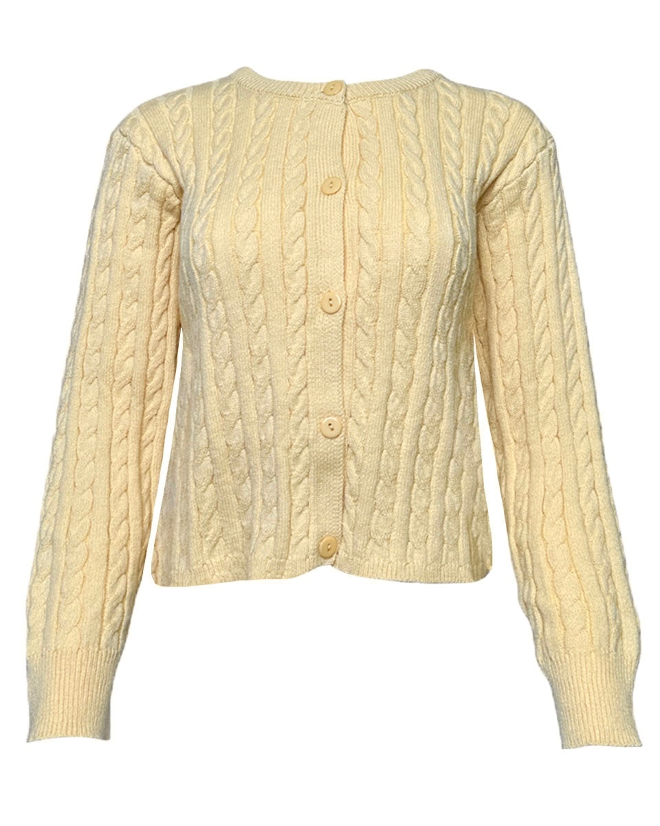 Boxy Cable Knit Cardigan - Blackbird Boutique
