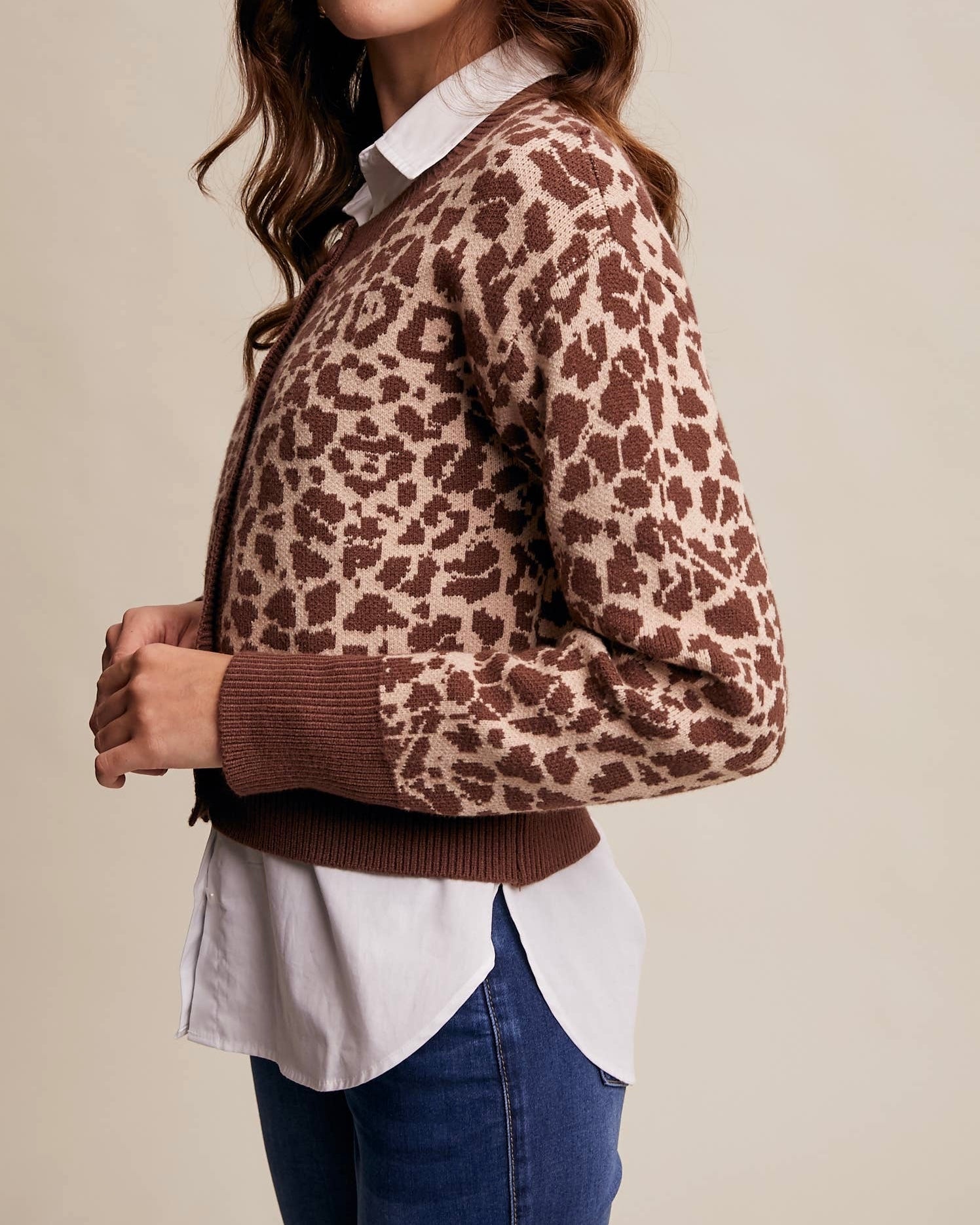 Leopard Knit Button Up Cardigan - Blackbird Boutique