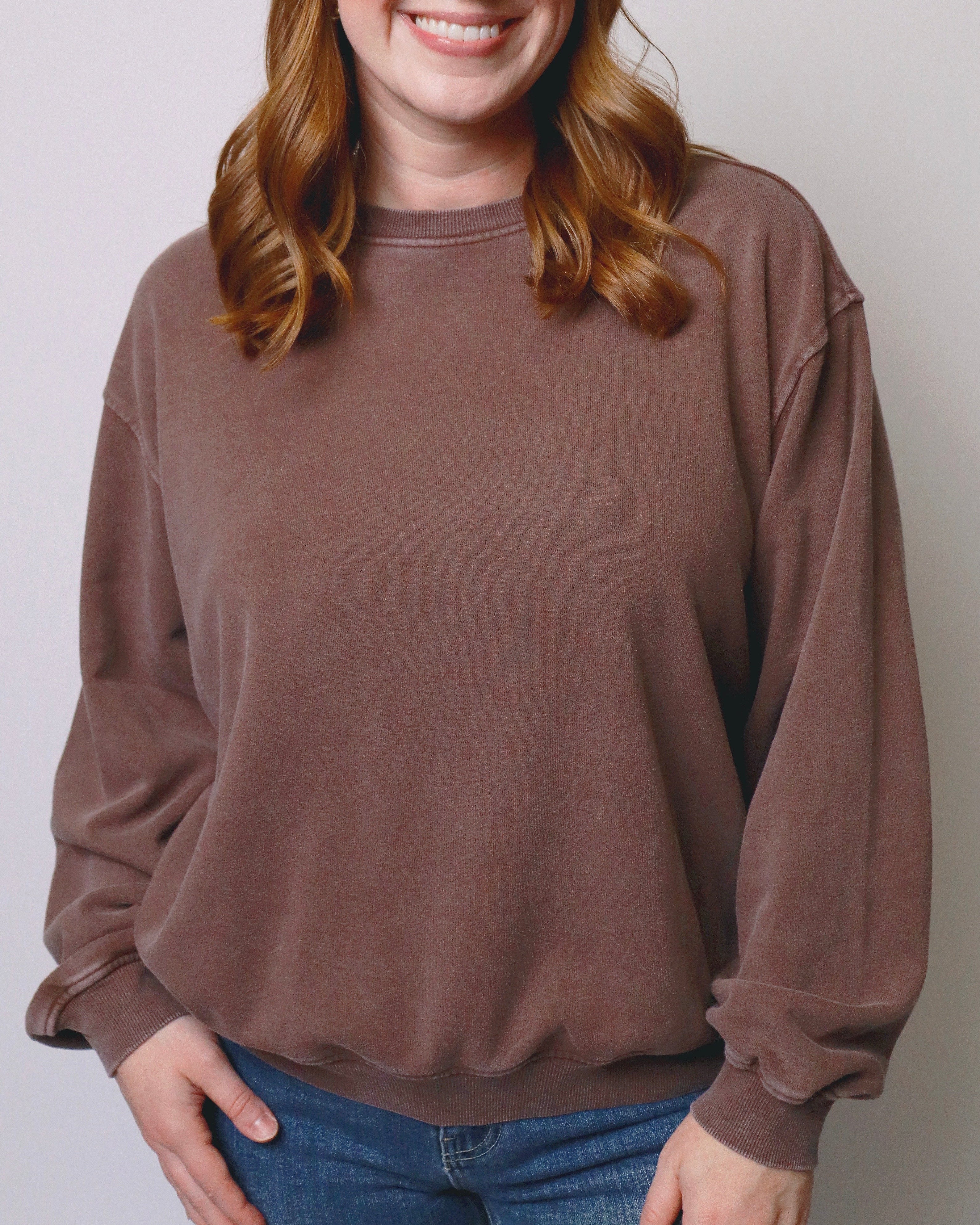 Casual Cutie Mineral Wash Crew Neck Sweatshirt