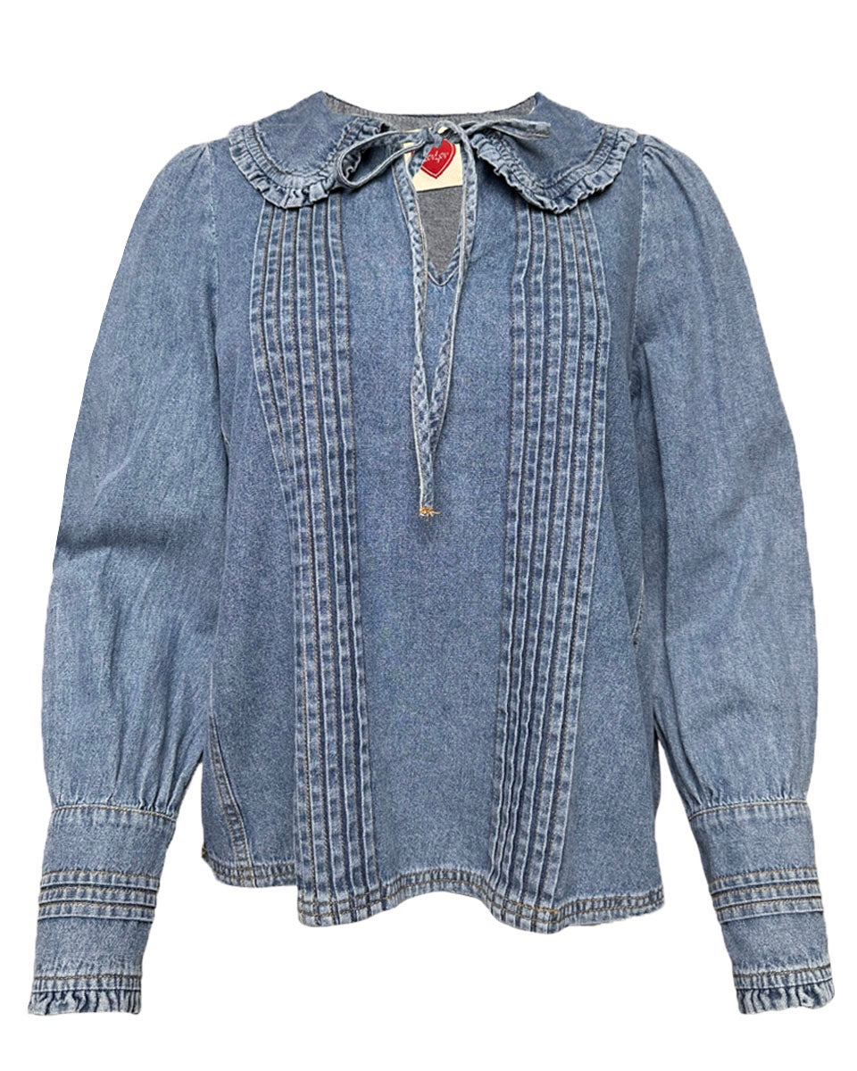 Vintage Wash Sailor Collar Top