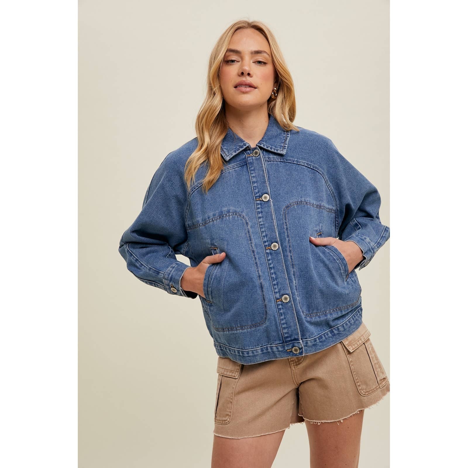 Denim Button Up Jacket - Blackbird Boutique
