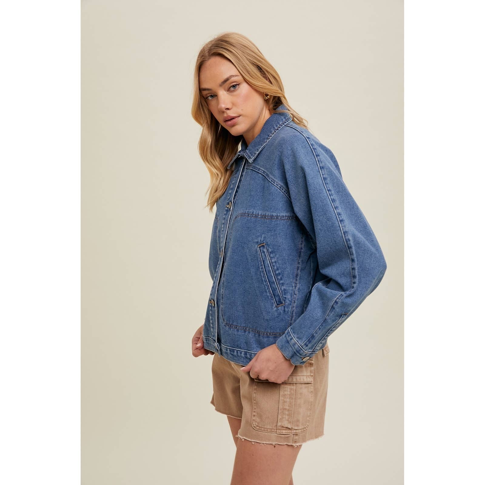 Denim Button Up Jacket - Blackbird Boutique