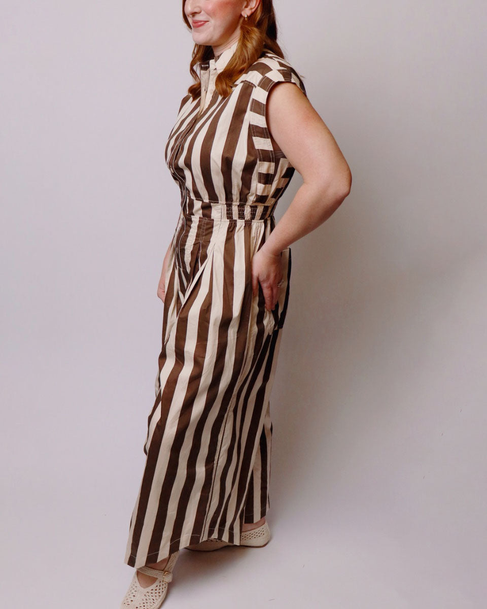 Tatum Sleeveless Wide Leg Striped Jumpsuit