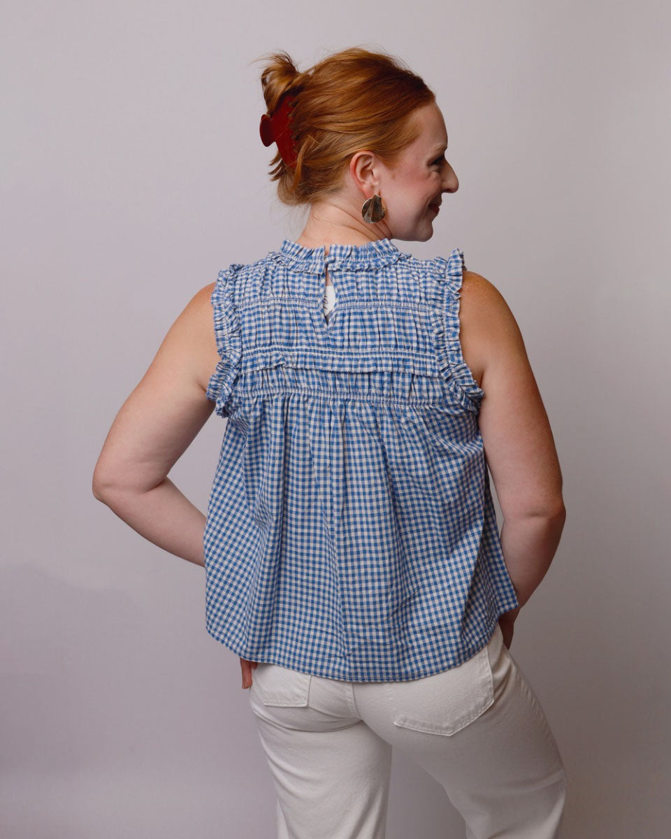 Emmy Blue Gingham Blouse