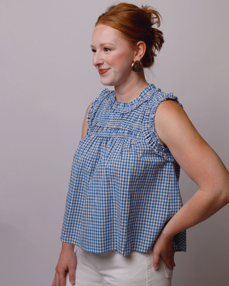 Emmy Blue Gingham Blouse