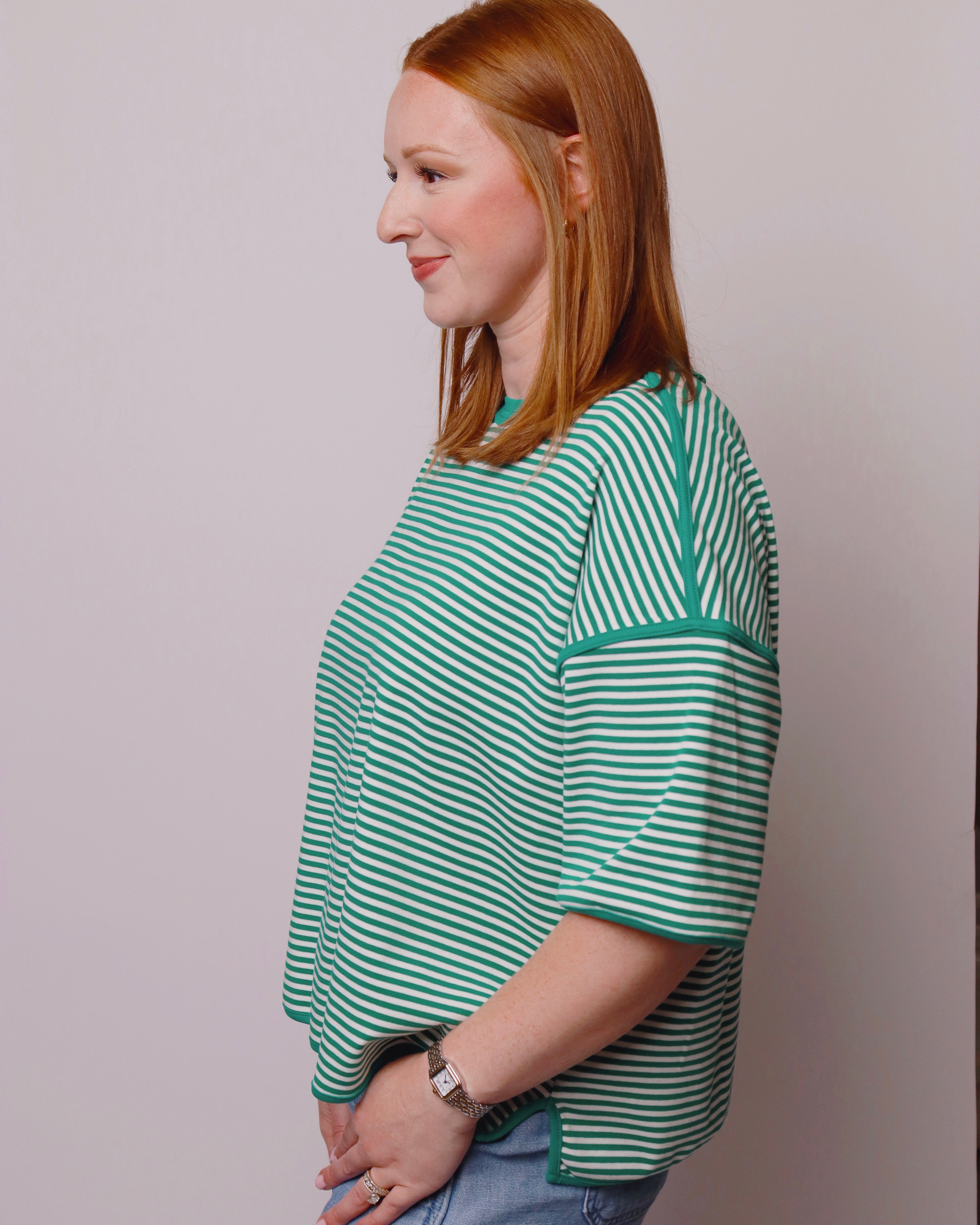 Franny Striped Oversized Knit Top - Blackbird Boutique