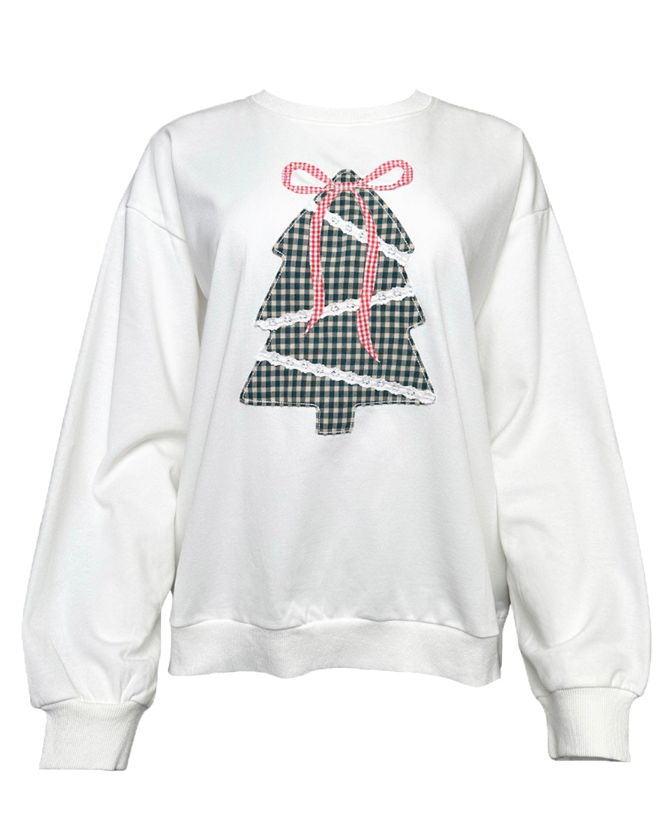 Christmas Tree Patchwork Sweatshirt