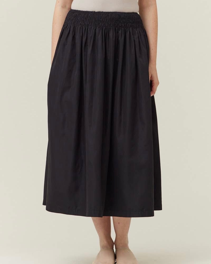 Smocked Waist Midi Skirt - Blackbird Boutique