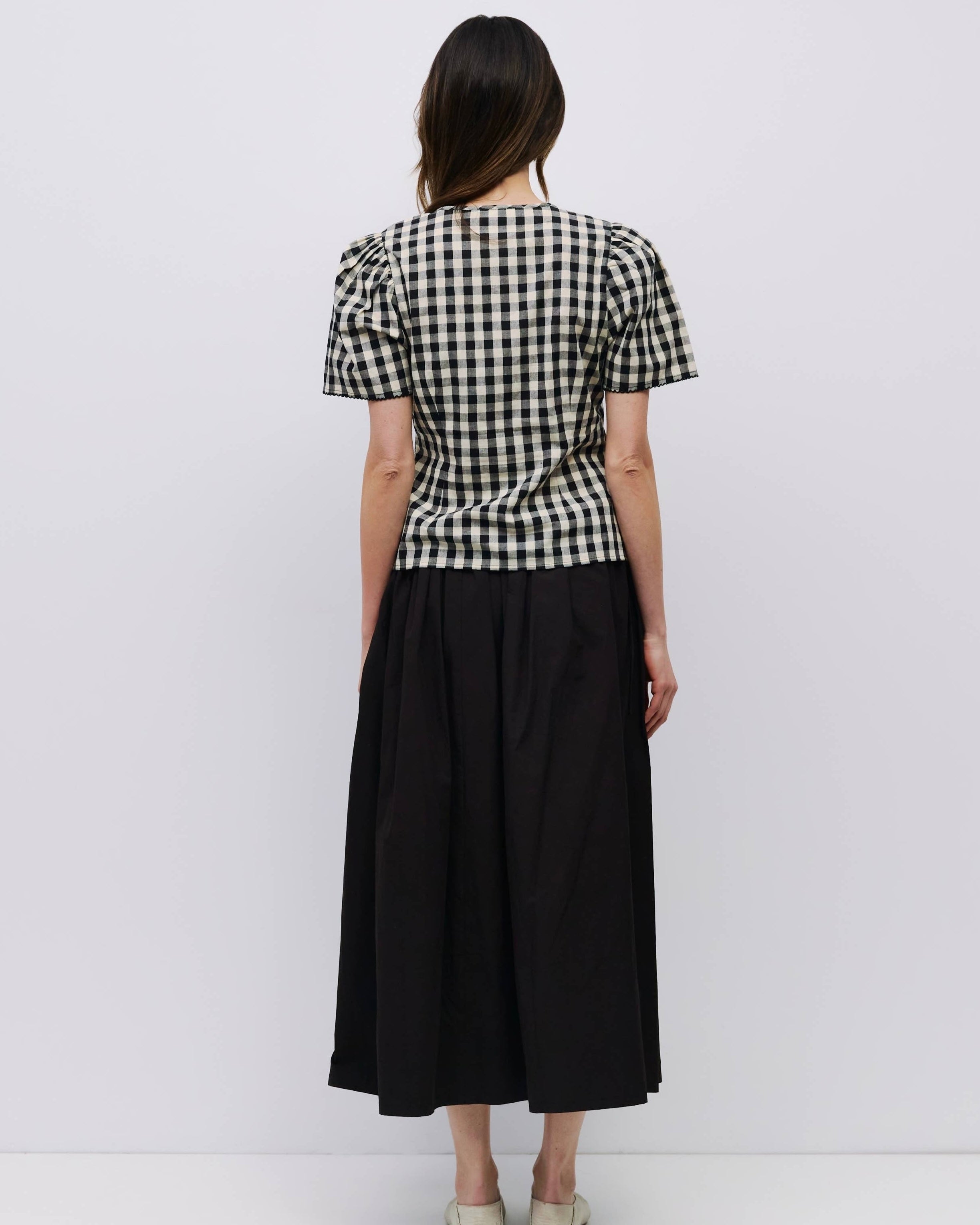 Gingham Tie Front Blouse - Blackbird Boutique