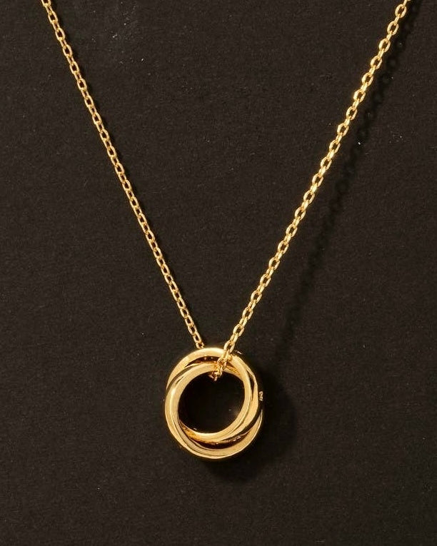 Gold Dipped Knotted Hoops Pendant Necklace - Blackbird Boutique