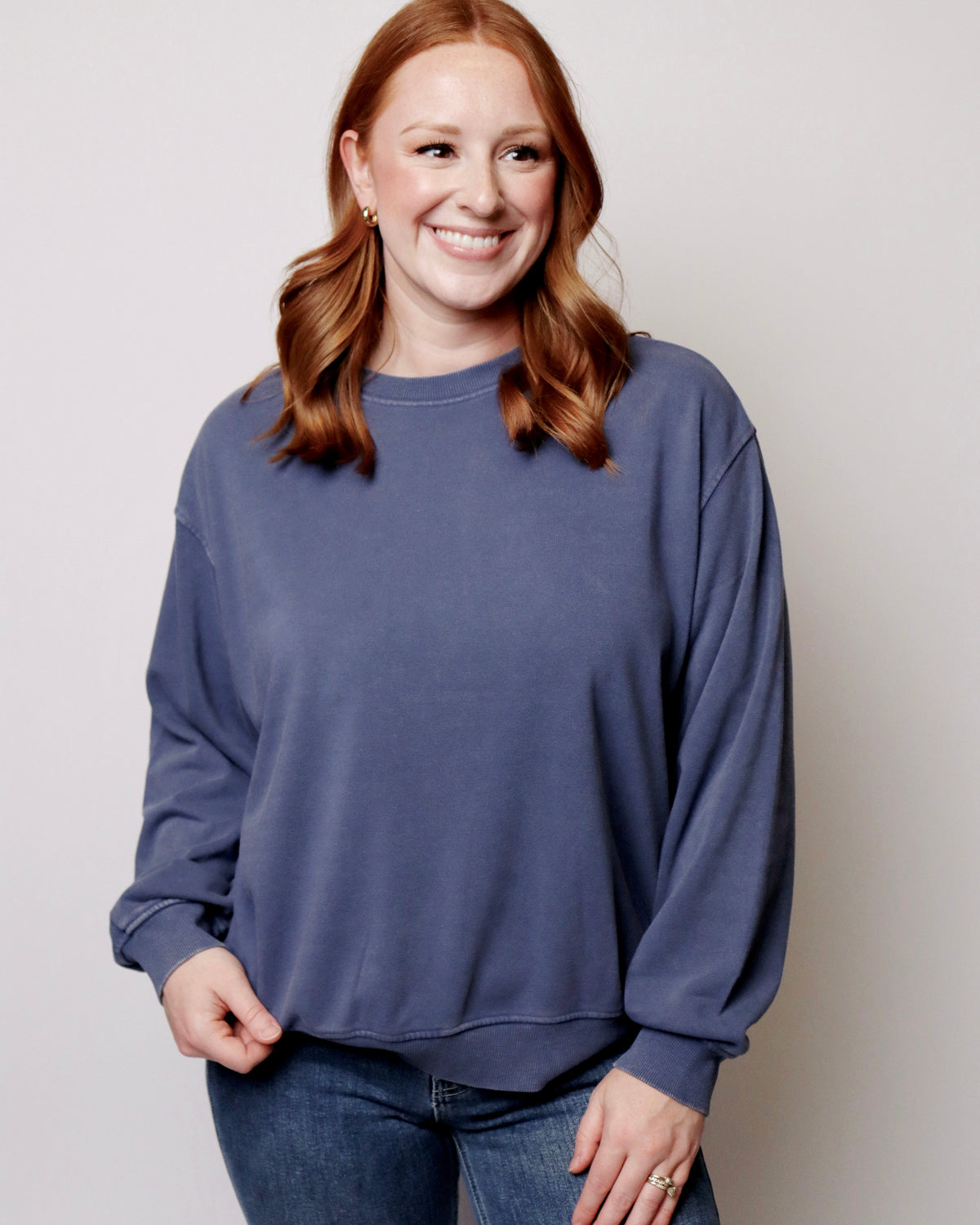 Casual Cutie Mineral Wash Crew Neck Sweatshirt