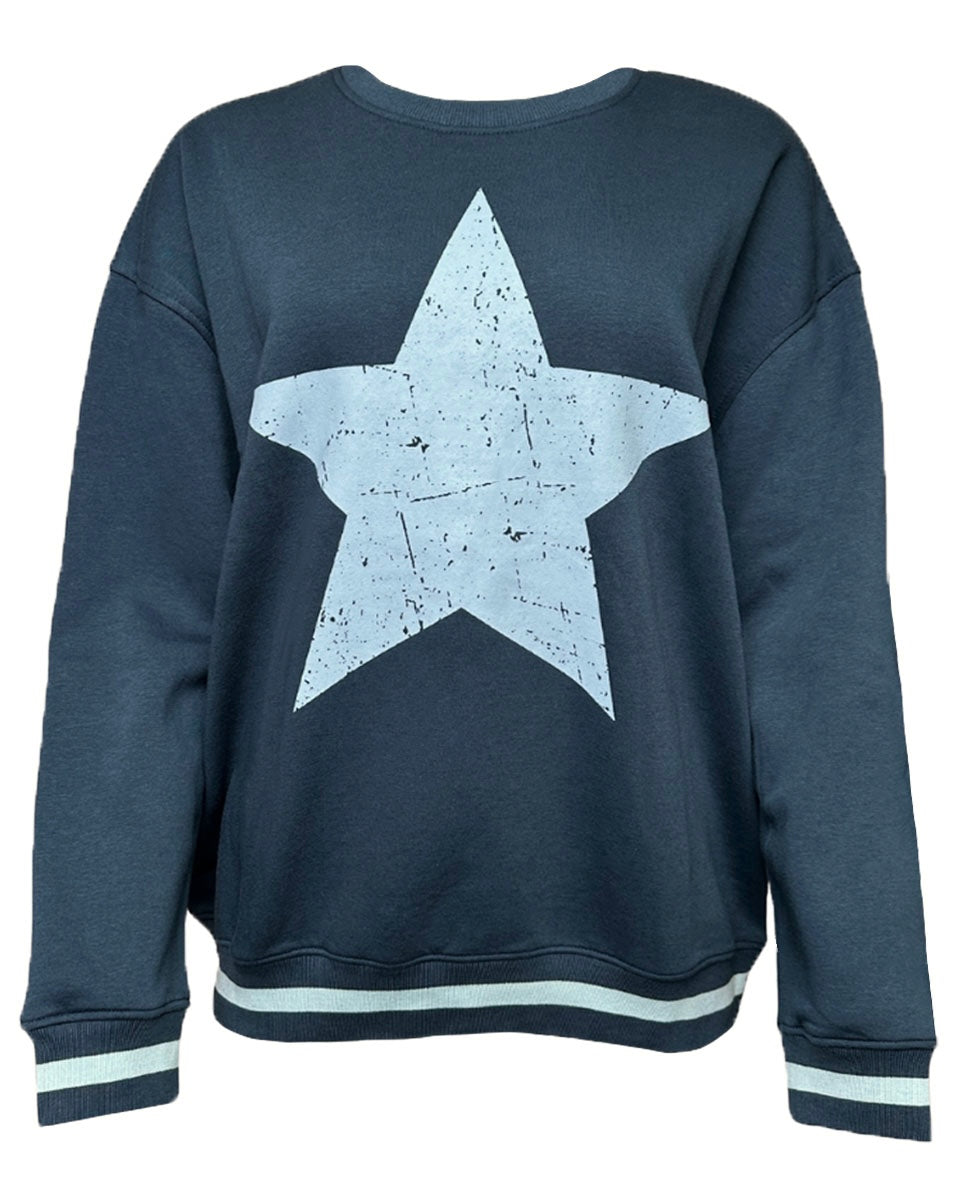 Mono B Star Crewneck Pullover - Blackbird Boutique