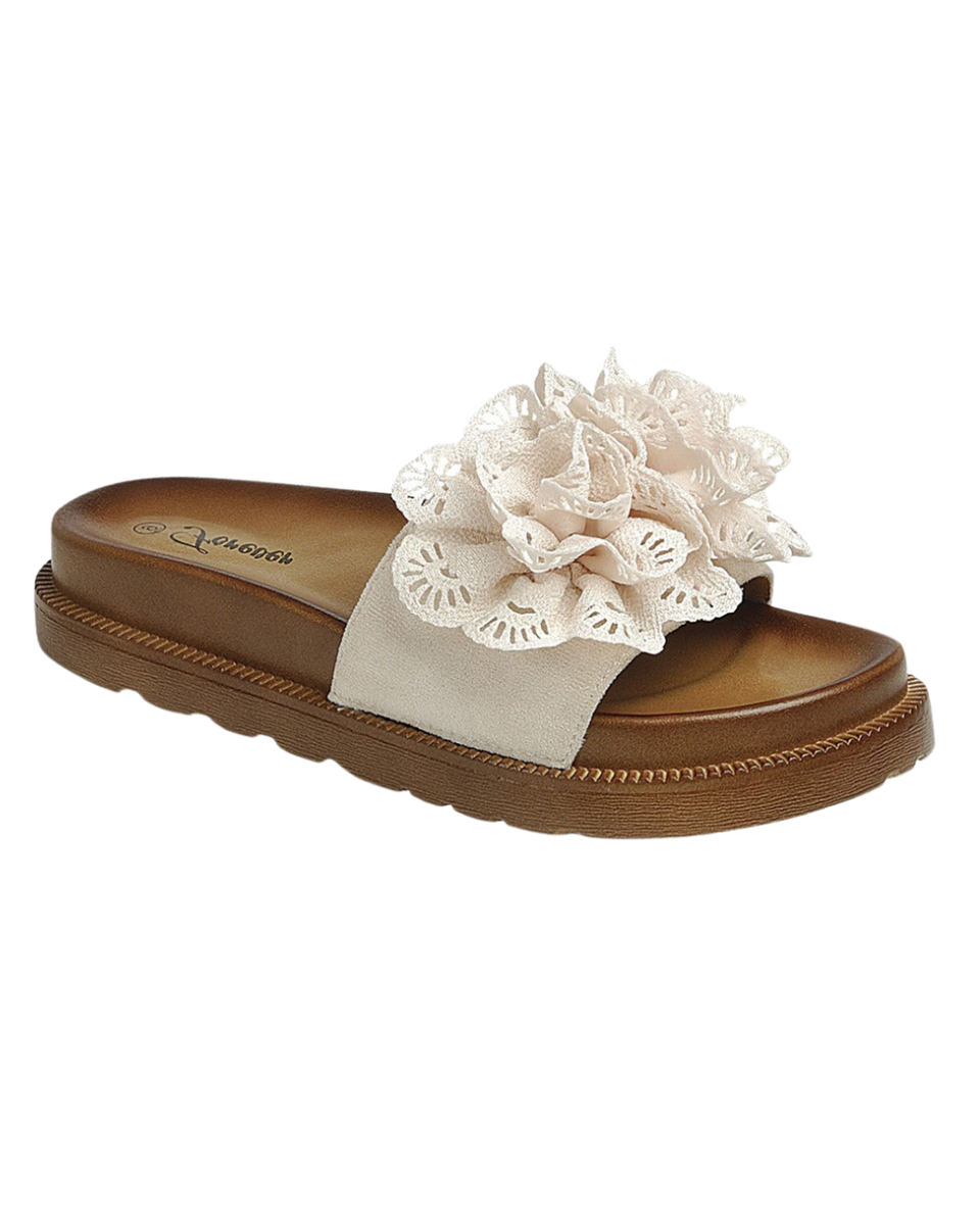 Chunky Slide Sandals in Cream - Blackbird Boutique
