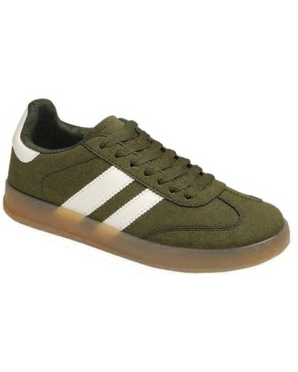 Low Top Sneakers Olive/White - Blackbird Boutique