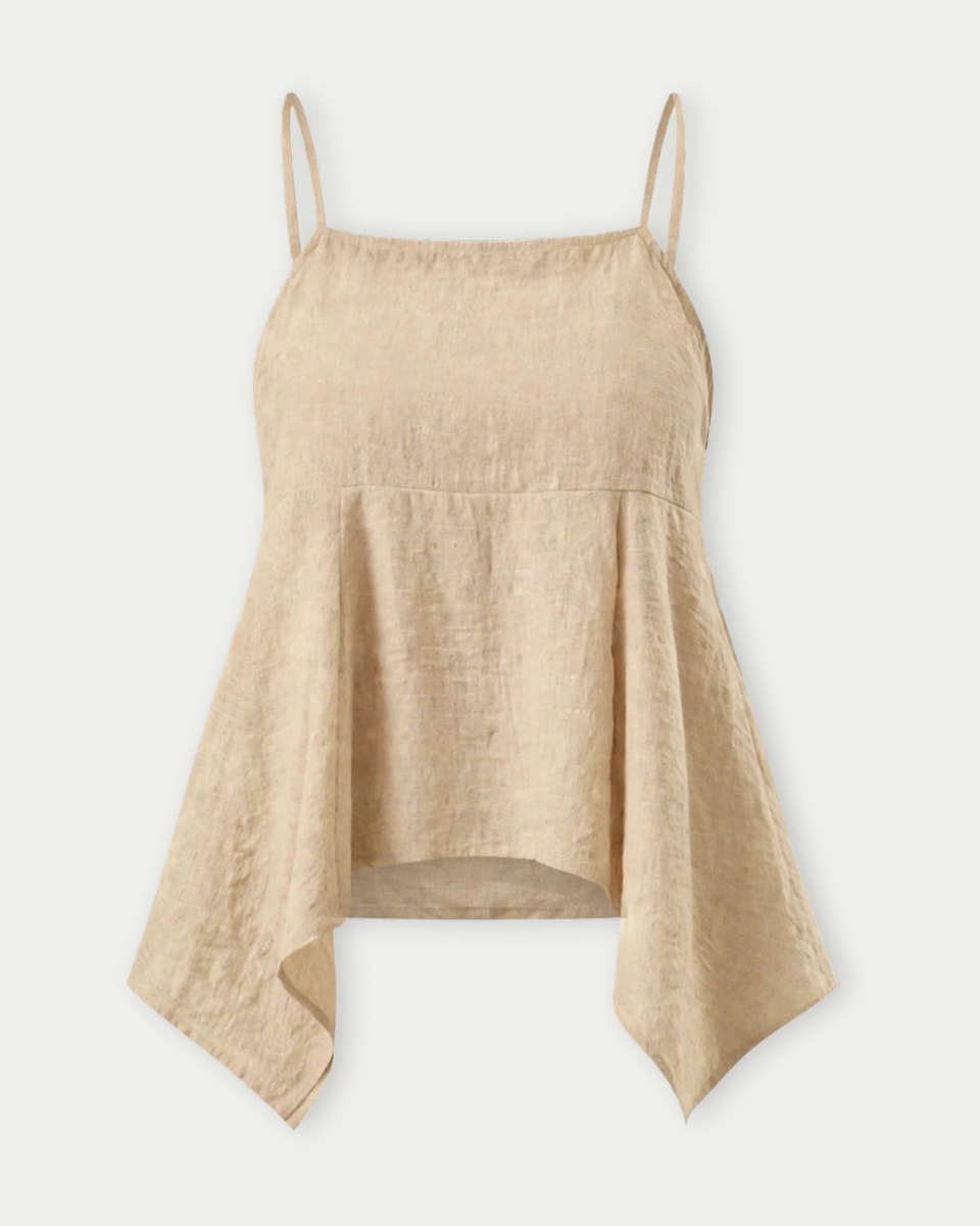 Nicolette Sleeveless Back Smocking Hanky Hem Top - Blackbird Boutique