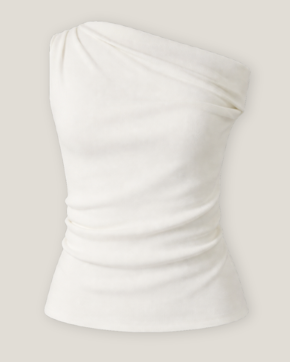 Millie Asymmetrical Neck Top - Blackbird Boutique