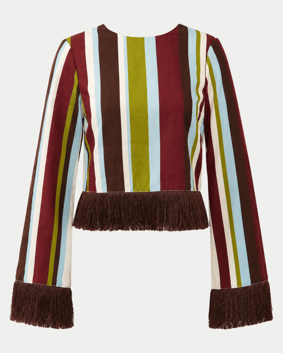 Olivia Striped Fringe Hem Top