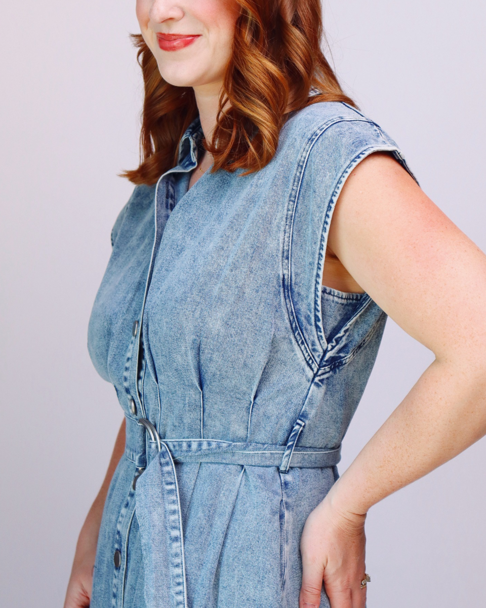 Lottie Denim Belted Button Up Shirt Dress - Blackbird Boutique