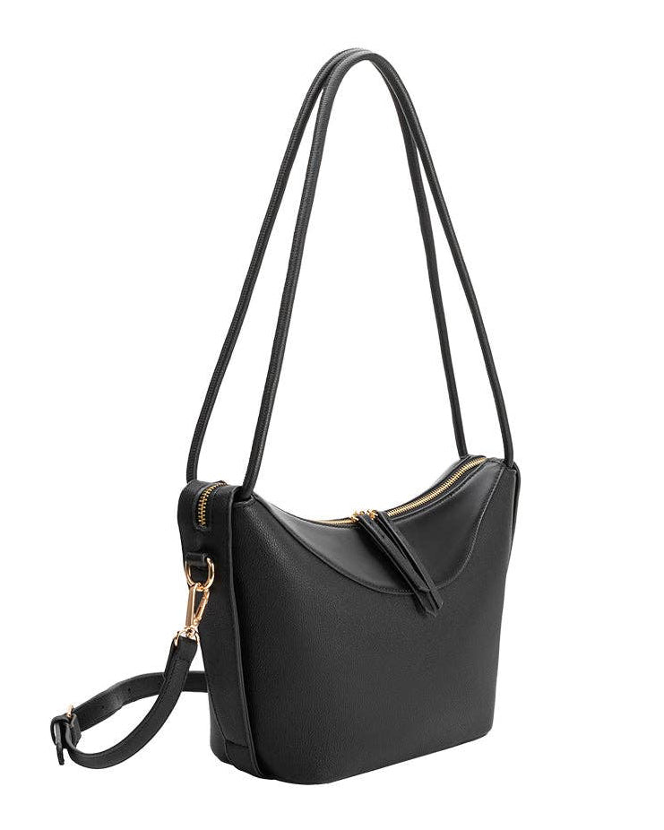 MELIE BIANCO Wesley Black Vegan Shoulder Bag - Blackbird Boutique