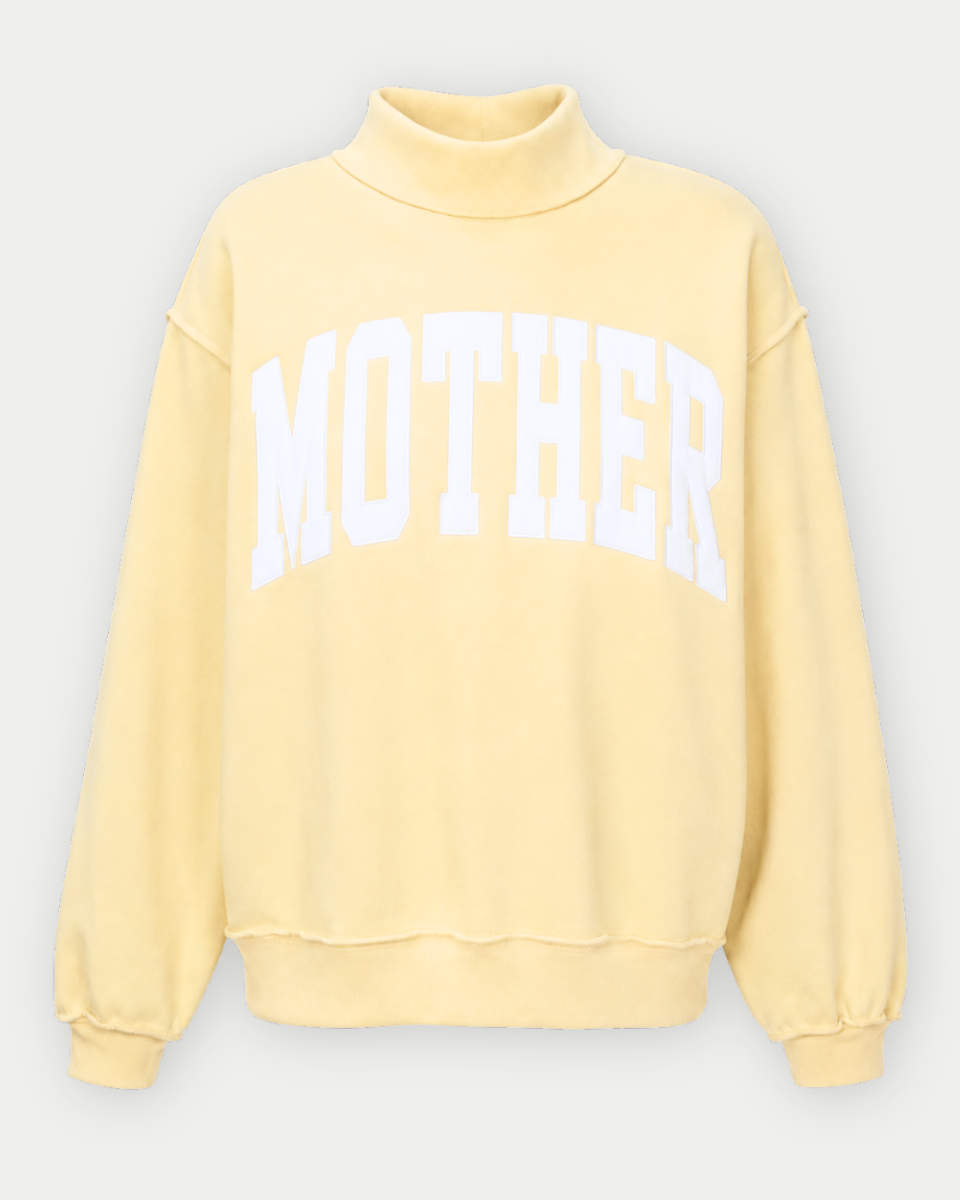 'MOTHER' Embroidered Mock Neck Sweatshirt