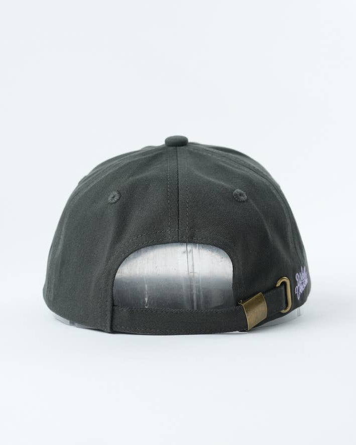Dark gray cap with a reflective back on a white background