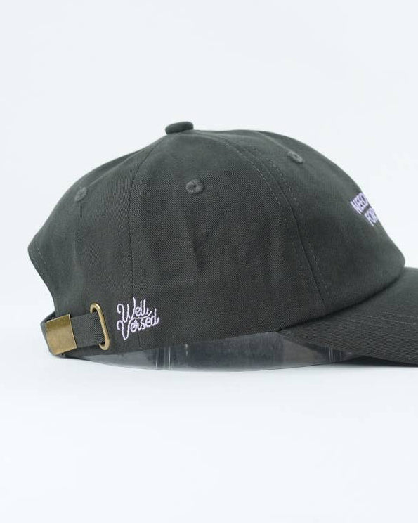 Brown baseball cap with a logo on a white background