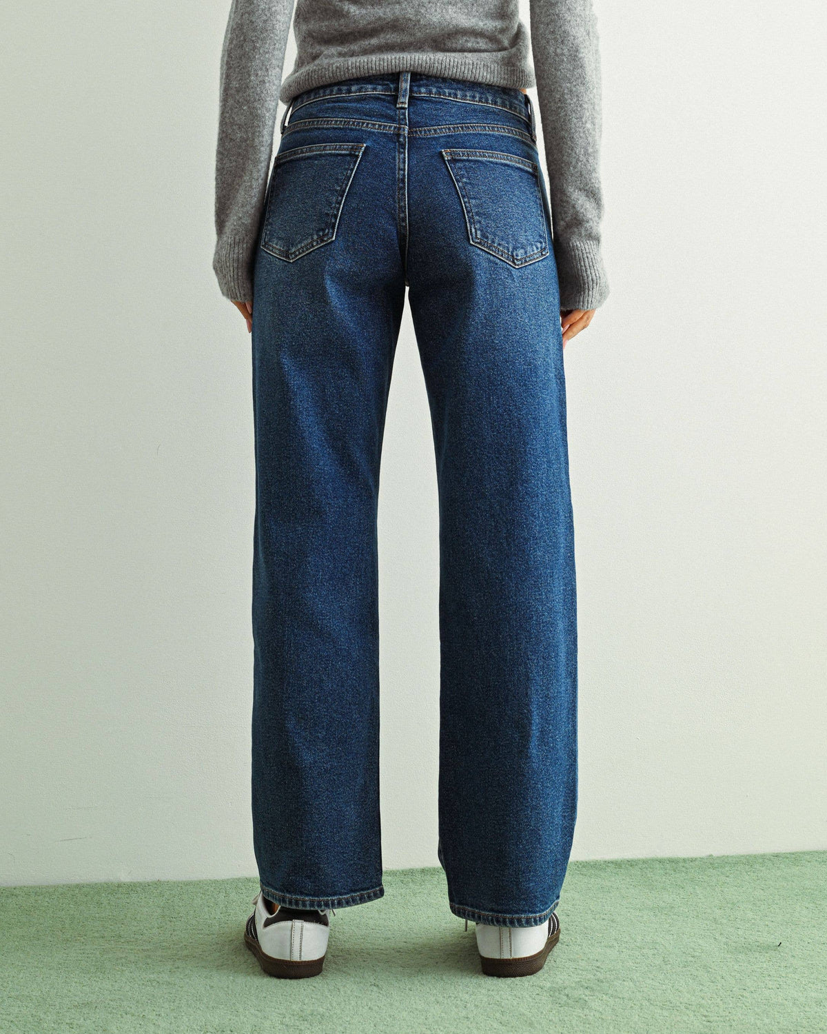 Relaxed Low Rise Stretch Straight - DARK DENIM - DP859 - Blackbird Boutique
